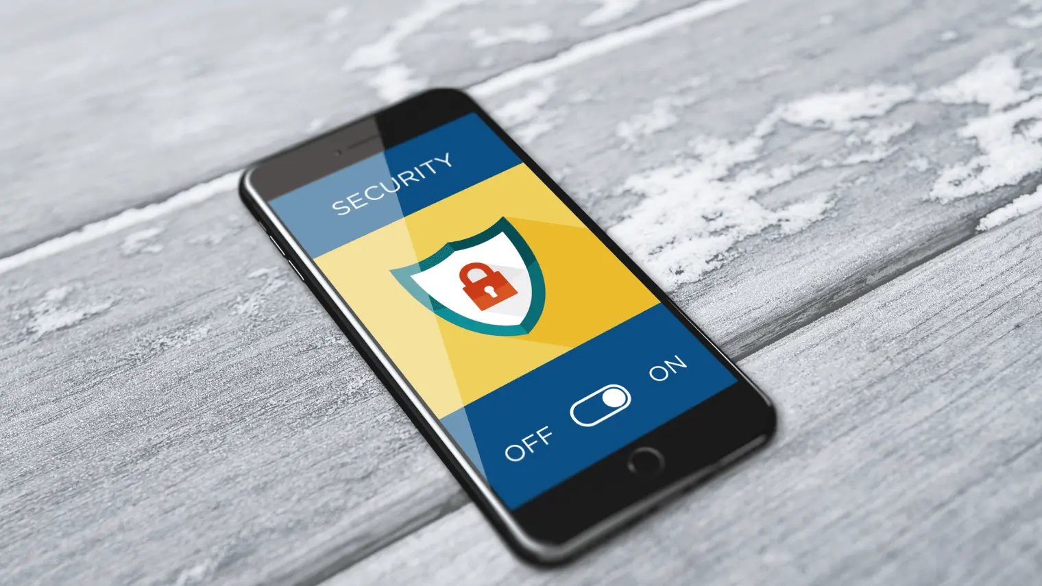 Image of an iphone with the security toggle shifted on