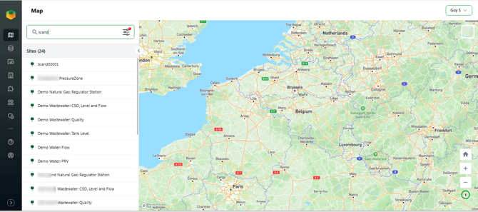 SCREENSHOT 2 Search bar with a term entered, filtered device list visible