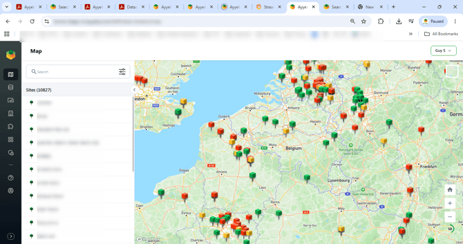 SCREENSHOT 4 Map showing multiple Wavelet markers in different colors