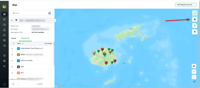 SCREENSHOT NEW-2 - Weather overlay active showing precipitation radar over the map