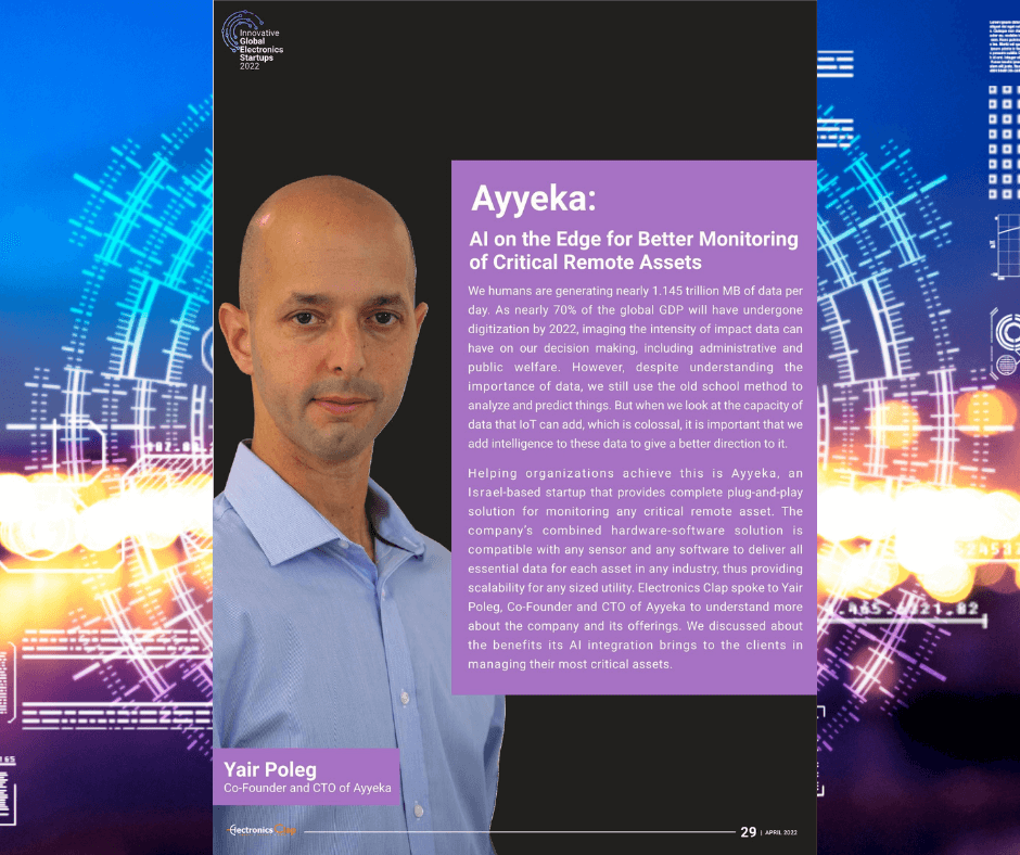 CTO of Ayyeka, Yair Poleg interviewed by Electronics Clap of India